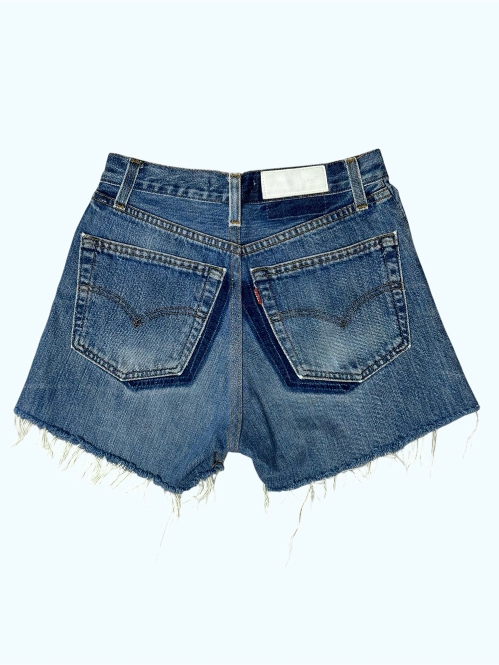 RE/DONE Levi’s High Rise Cutoff Denim Shorts Vintage Wash Size 24 - Picture 3 of 10